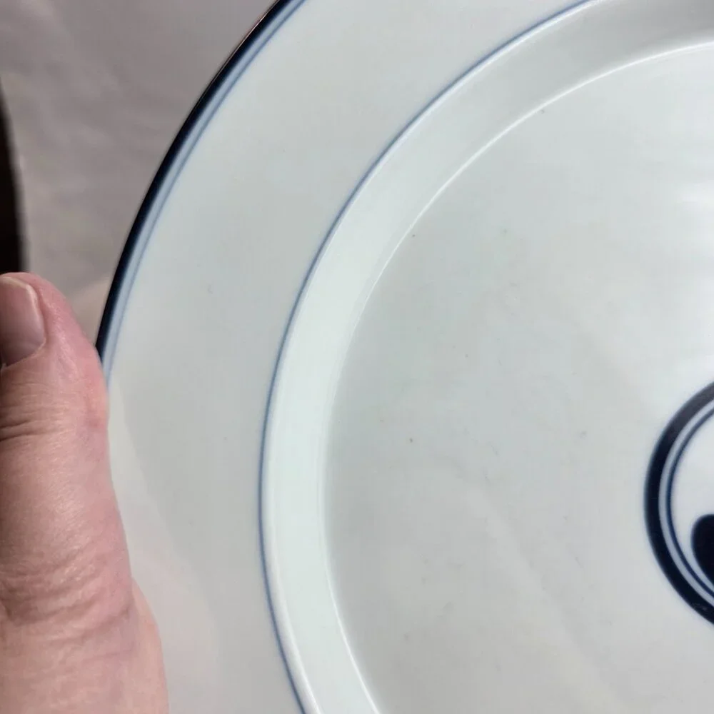 Dansk Juniper Dinner Plate White Blue Leaves & Berries in the Center Japan